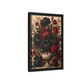 Side Mockup 6. Floral Floral Bouquet Red Black Flowers shown as stretched canvas wall art