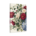 Side Mockup 4. Floral Camellia Flowers Red Floral Vase shown as stretched canvas wall art