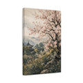 Side Mockup 4. Floral Cherry Blossom Pink Cherry Blossom shown as stretched canvas wall art