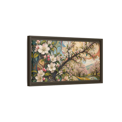 Side Mockup 7. Floral Cherry Blossoms Colorful Floral shown as stretched canvas wall art