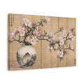 Side Mockup 4. Floral Cherry Blossoms Pink Cherry Blossoms shown as stretched canvas wall art