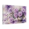 Side Mockup 4. Floral Chrysanthemum Flowers Purple Floral shown as stretched canvas wall art
