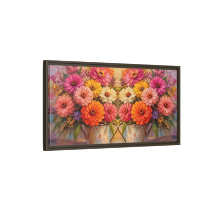 Main Mockup. Floral Colorful Flowers Colorful Flowers shown as stretched canvas wall art