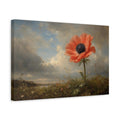 Side Mockup 4. Floral Coral Poppy Coral Floral shown as stretched canvas wall art