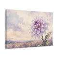 Side Mockup 4. Floral Dahlia Flower Purple Floral Field shown as stretched canvas wall art