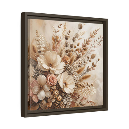 Side Mockup 29. Floral Dried Flowers Neutral Floral Art shown as stretched canvas wall art