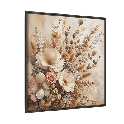 Side Mockup 5. Floral Dried Flowers Neutral Floral Art shown as stretched canvas wall art