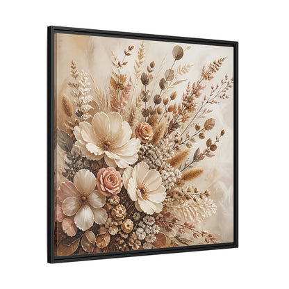 Side Mockup 30. Floral Dried Flowers Neutral Floral Art shown as stretched canvas wall art