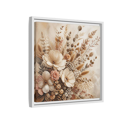 Side Mockup 13. Floral Dried Flowers Neutral Floral Art shown as stretched canvas wall art