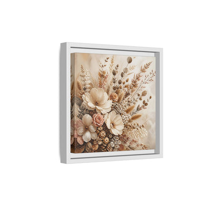 Side Mockup 19. Floral Dried Flowers Neutral Floral Art shown as stretched canvas wall art