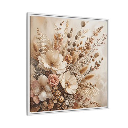 Side Mockup 7. Floral Dried Flowers Neutral Floral Art shown as stretched canvas wall art
