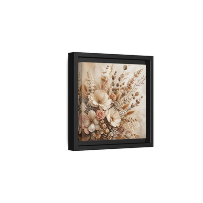 Side Mockup 3. Floral Dried Flowers Neutral Floral Art shown as stretched canvas wall art