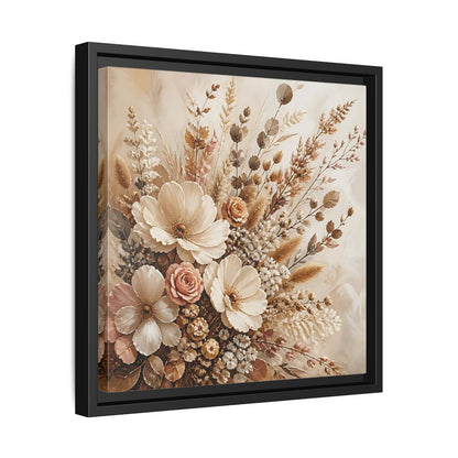 Side Mockup 32. Floral Dried Flowers Neutral Floral Art shown as stretched canvas wall art