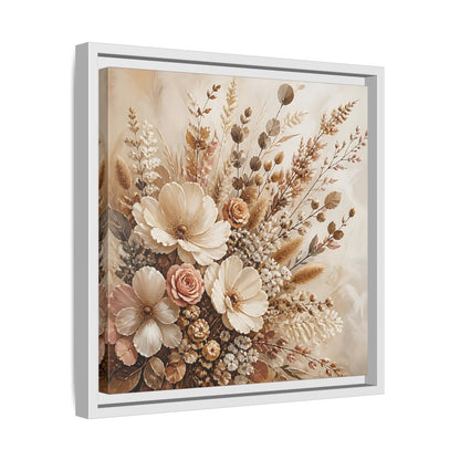 Side Mockup 28. Floral Dried Flowers Neutral Floral Art shown as stretched canvas wall art