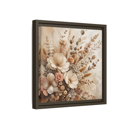 Side Mockup 17. Floral Dried Flowers Neutral Floral Art shown as stretched canvas wall art