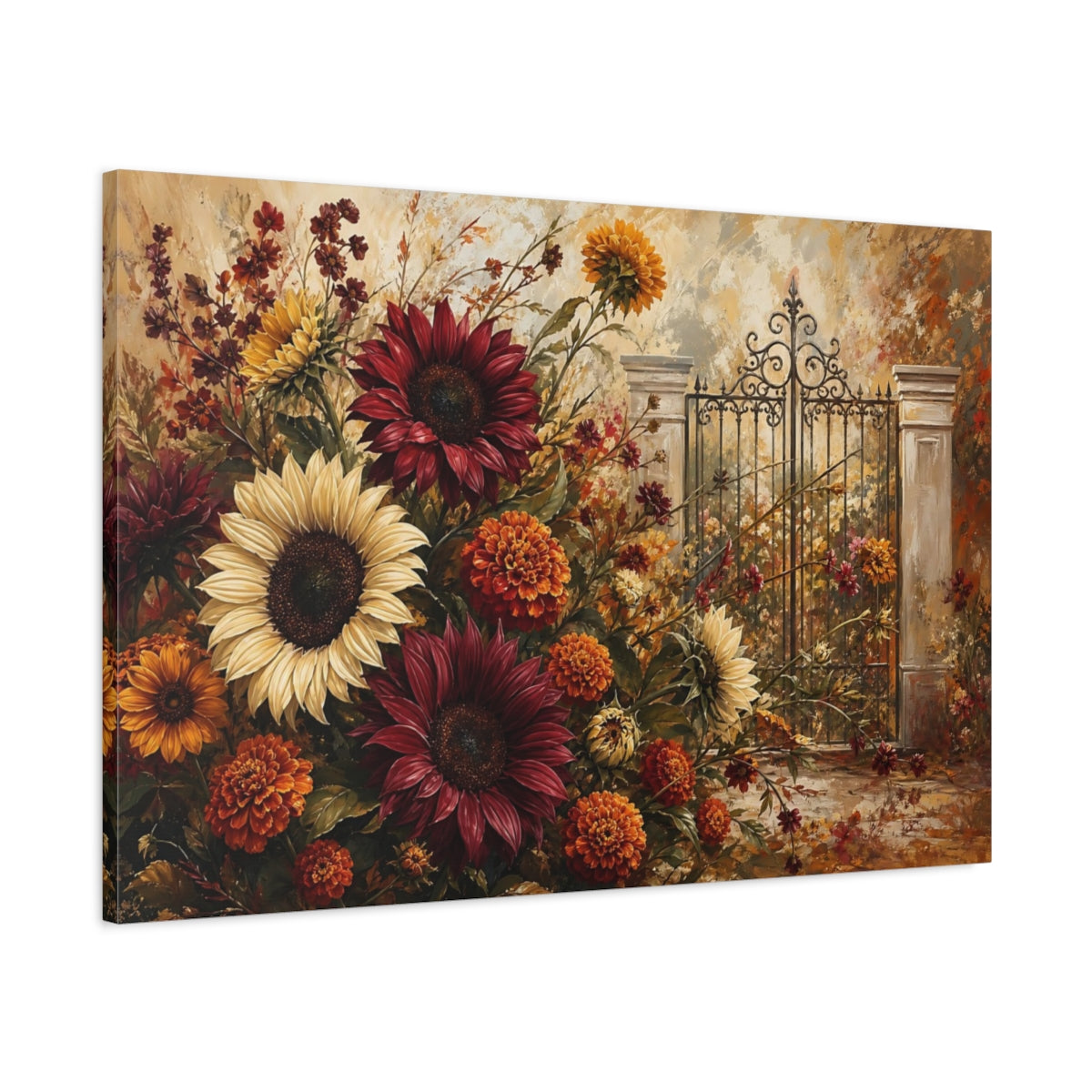 Main Mockup. Floral Floral Arrangement Autumn Floral shown as stretched canvas wall art