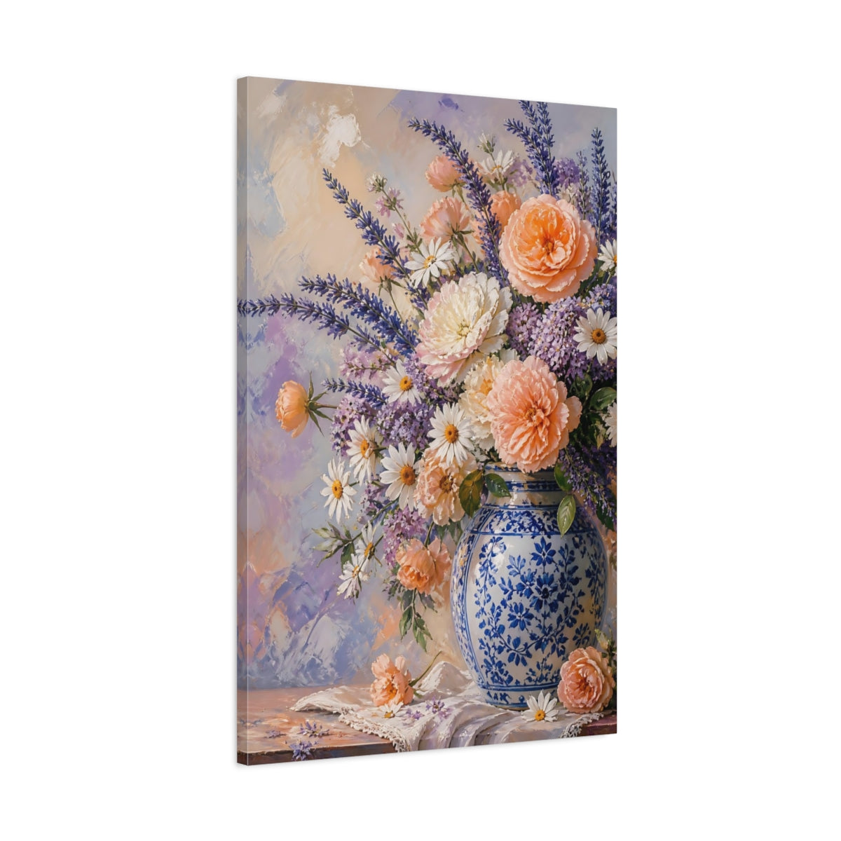 Main Mockup. Floral Floral Arrangement Pastel Floral shown as stretched canvas wall art