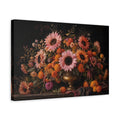 Side Mockup 4. Floral Flower Arrangement Dark Floral Arrangement shown as stretched canvas wall art