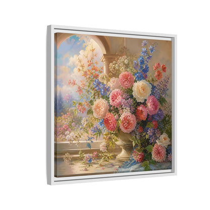 Side Mockup 10. Floral Flower Bouquet Colorful Floral shown as stretched canvas wall art