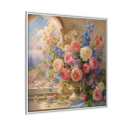 Side Mockup 4. Floral Flower Bouquet Colorful Floral shown as stretched canvas wall art
