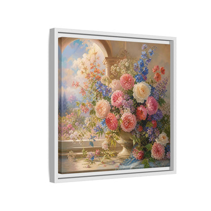 Side Mockup 13. Floral Flower Bouquet Colorful Floral shown as stretched canvas wall art