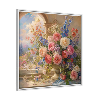 Side Mockup 25. Floral Flower Bouquet Colorful Floral shown as stretched canvas wall art