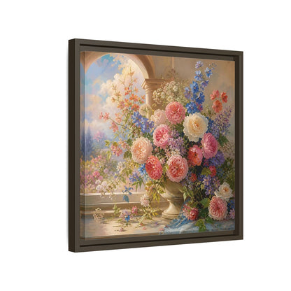 Side Mockup 14. Floral Flower Bouquet Colorful Floral shown as stretched canvas wall art