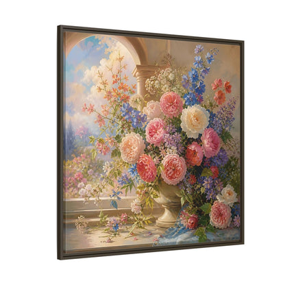 Side Mockup 5. Floral Flower Bouquet Colorful Floral shown as stretched canvas wall art