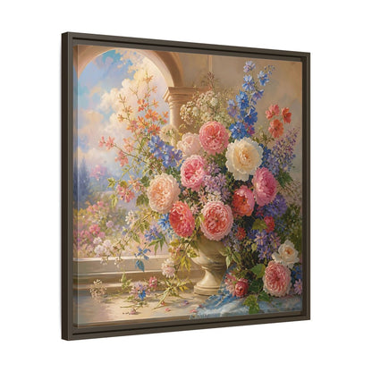 Side Mockup 27. Floral Flower Bouquet Colorful Floral shown as stretched canvas wall art