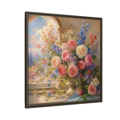 Side Mockup 8. Floral Flower Bouquet Colorful Floral shown as stretched canvas wall art