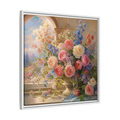 Side Mockup 26. Floral Flower Bouquet Colorful Floral shown as stretched canvas wall art