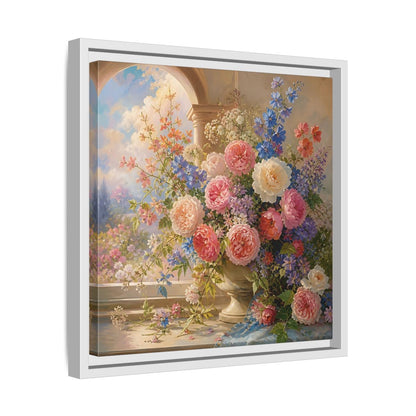 Side Mockup 28. Floral Flower Bouquet Colorful Floral shown as stretched canvas wall art