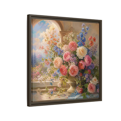 Side Mockup 11. Floral Flower Bouquet Colorful Floral shown as stretched canvas wall art