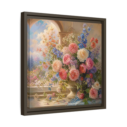 Side Mockup 29. Floral Flower Bouquet Colorful Floral shown as stretched canvas wall art