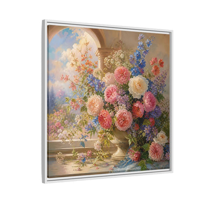Side Mockup 7. Floral Flower Bouquet Colorful Floral shown as stretched canvas wall art