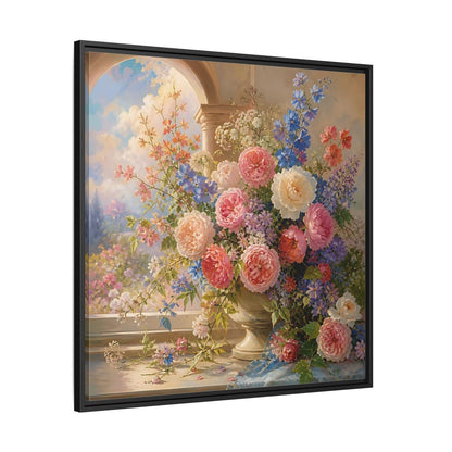 Side Mockup 30. Floral Flower Bouquet Colorful Floral shown as stretched canvas wall art