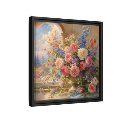 Side Mockup 15. Floral Flower Bouquet Colorful Floral shown as stretched canvas wall art