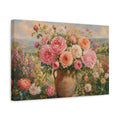 Side Mockup 4. Floral Flower Bouquet Pastel Floral shown as stretched canvas wall art