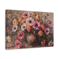 Side Mockup 4. Floral Flower Bouquet Pink Floral Bouquet shown as stretched canvas wall art