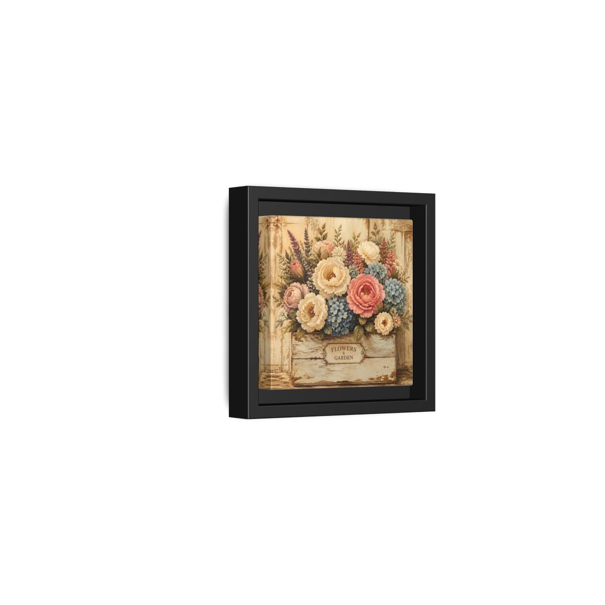 Side Mockup 24. Floral Flower Bouquet Shabby Chic Flowers shown as stretched canvas wall art