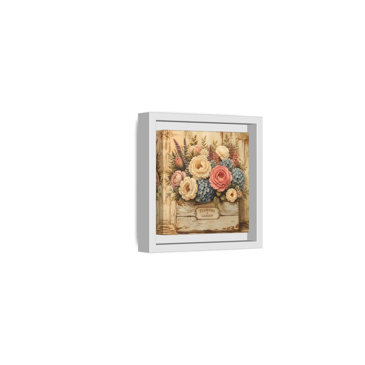 Side Mockup 22. Floral Flower Bouquet Shabby Chic Flowers shown as stretched canvas wall art