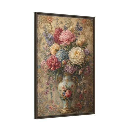 Main Mockup. Floral Flower Bouquet Vintage Floral Art shown as stretched canvas wall art
