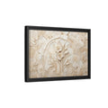 Side Mockup 6. Floral Flowers Beige Floral shown as stretched canvas wall art