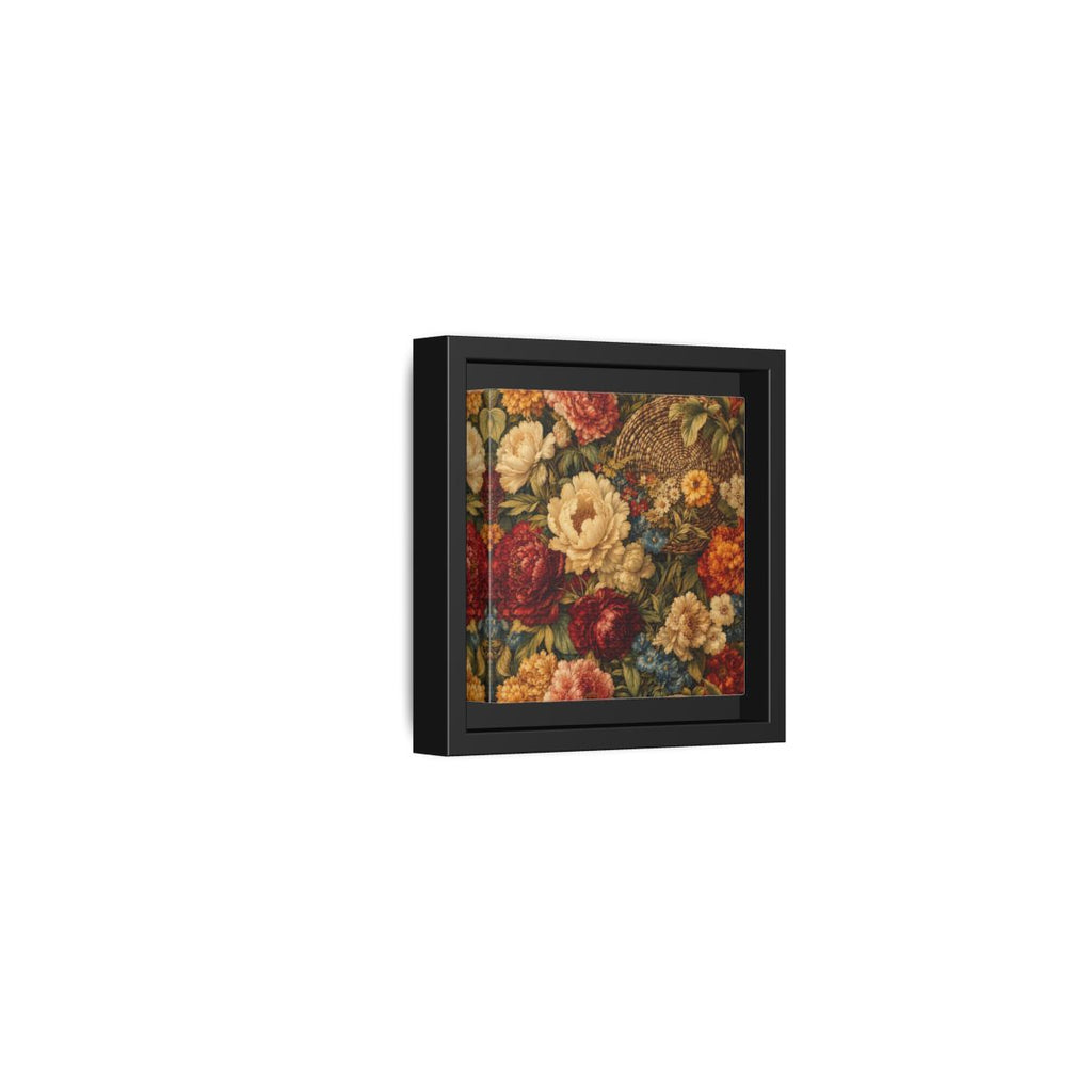 Side Mockup 24. Floral Flowers Multi-Color Floral Basket shown as stretched canvas wall art
