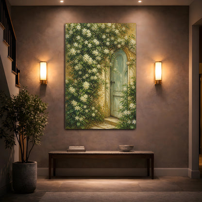 Mockup 2. Floral Garden Door shown as canvas print