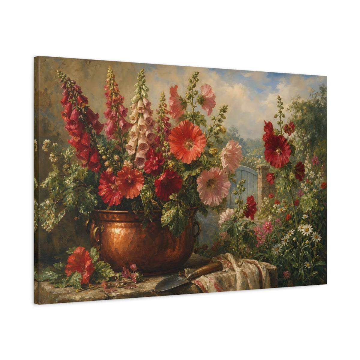 Main Mockup. Floral Garden Flowers Vibrant Garden Floral shown as stretched canvas wall art