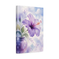 Side Mockup 4. Floral Hibiscus Flower Purple Hibiscus shown as stretched canvas wall art