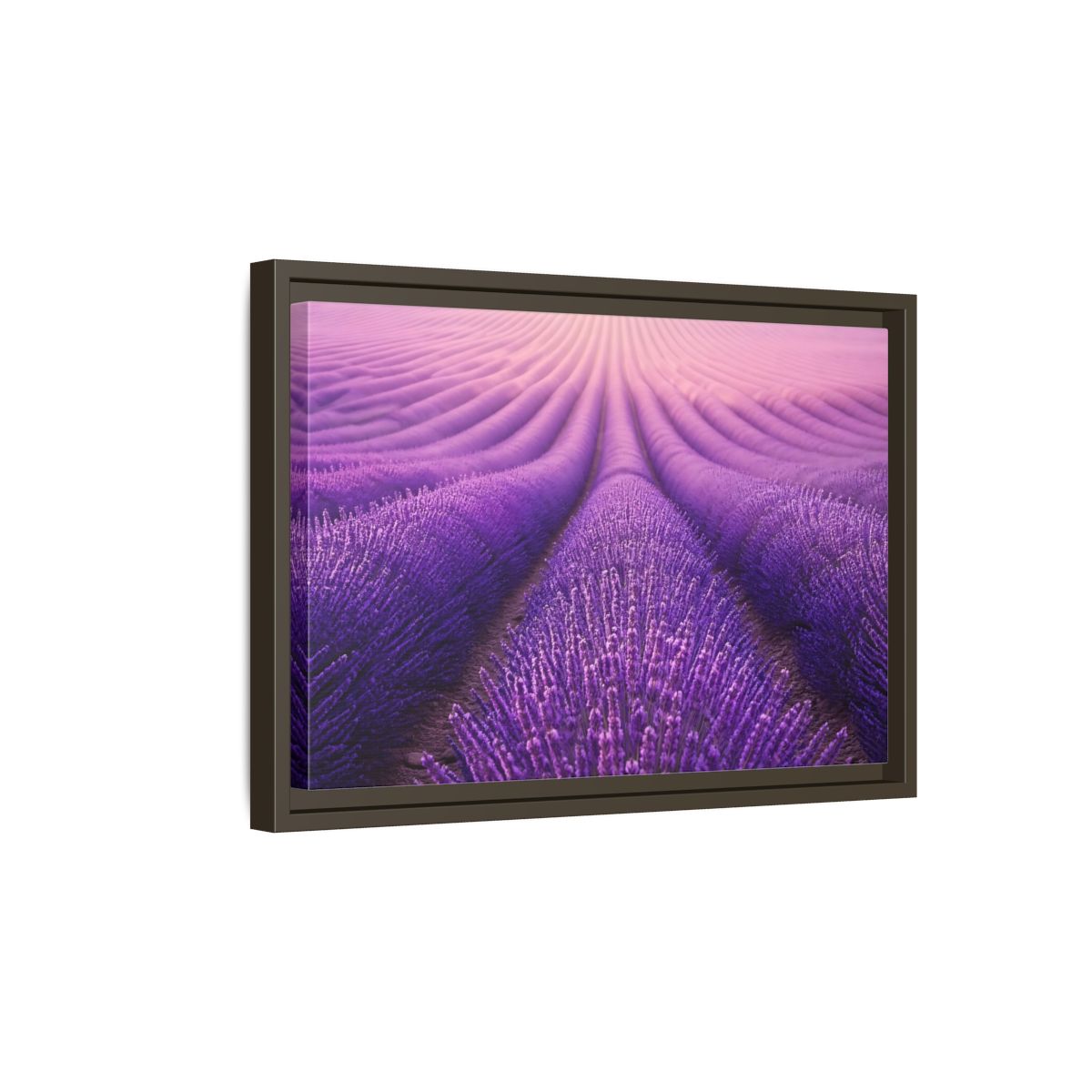 Side Mockup 5. Floral Lavender Field Purple Lavender shown as stretched canvas wall art