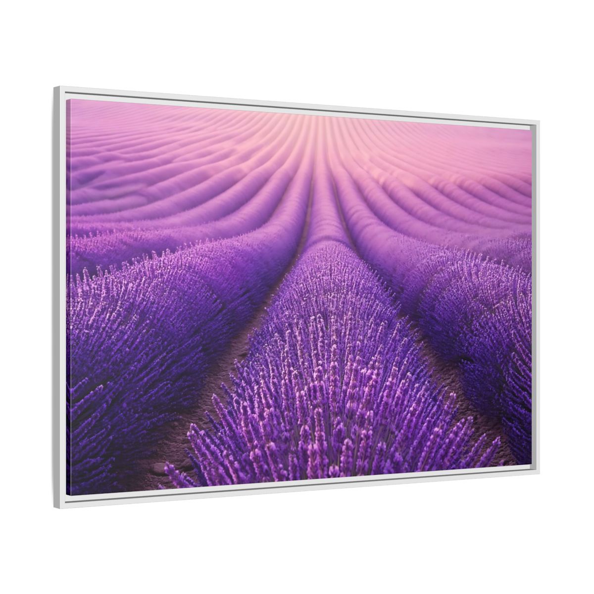 Side Mockup 7. Floral Lavender Field Purple Lavender shown as stretched canvas wall art