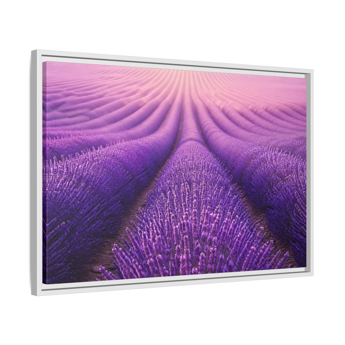 Side Mockup 10. Floral Lavender Field Purple Lavender shown as stretched canvas wall art